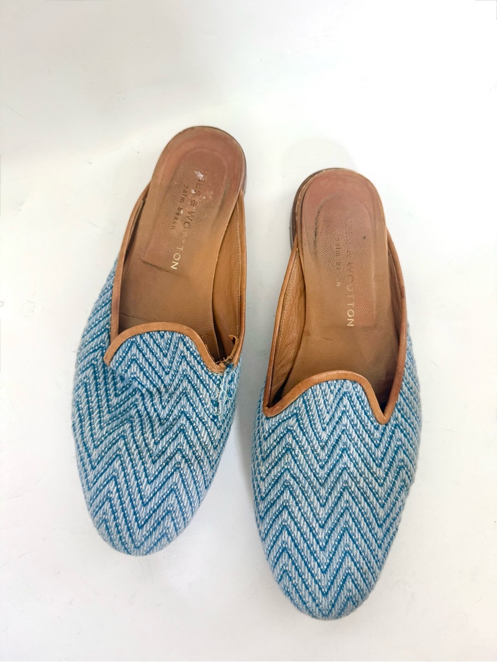 Stubbs Wootton Woven Loafer Slide Mules W Size 9.5 READ